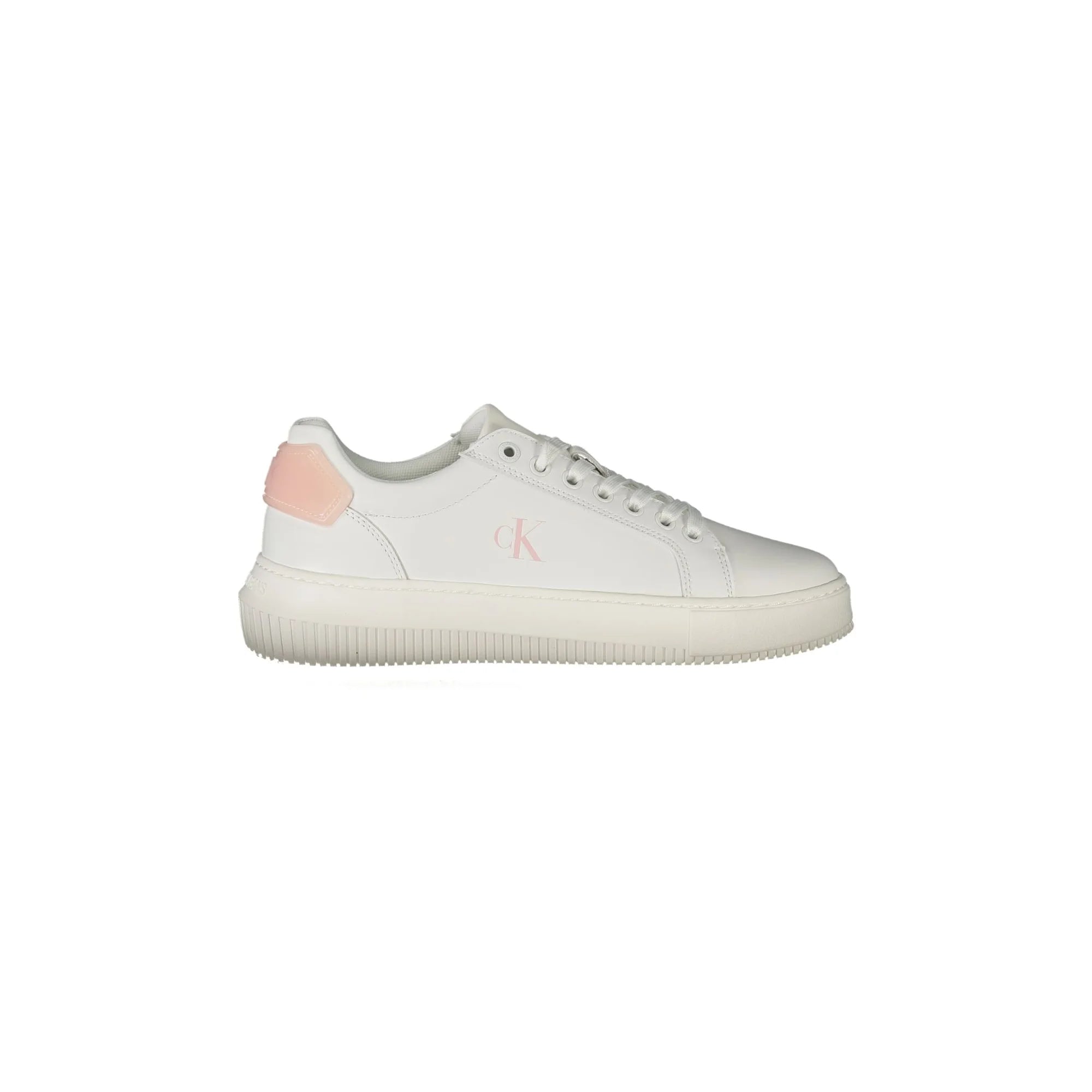 CALVIN KLEIN Calzature Sportive Donna Bianche con Dettagli Rosa Sneakers Bianco - foto prodotto